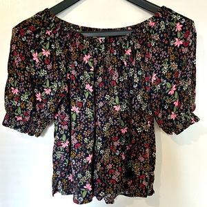 Off-the-shoulder Floral Blouse